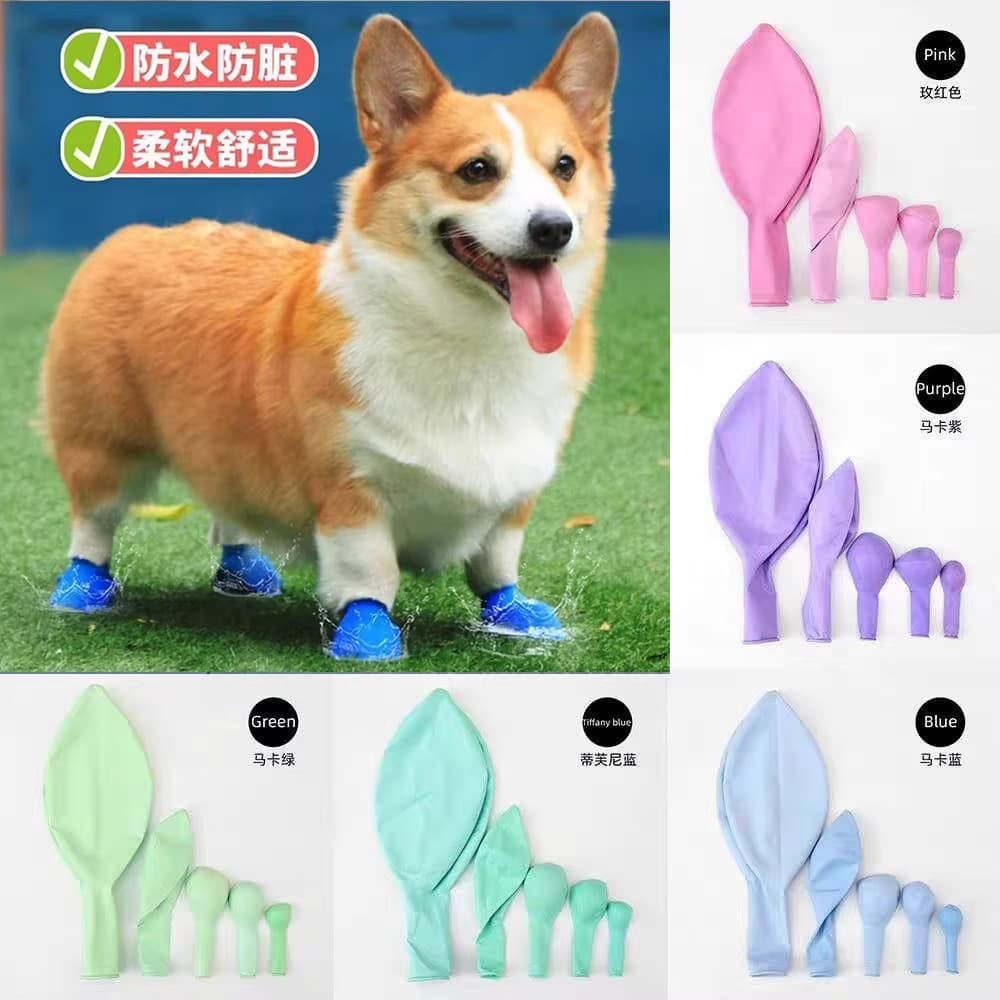 Pet Foot Covers Balloon Rain Shoes Waterproof Non-Slip Thick Anti-Dirty Outdoor Disposable Cat Comfortable Safe