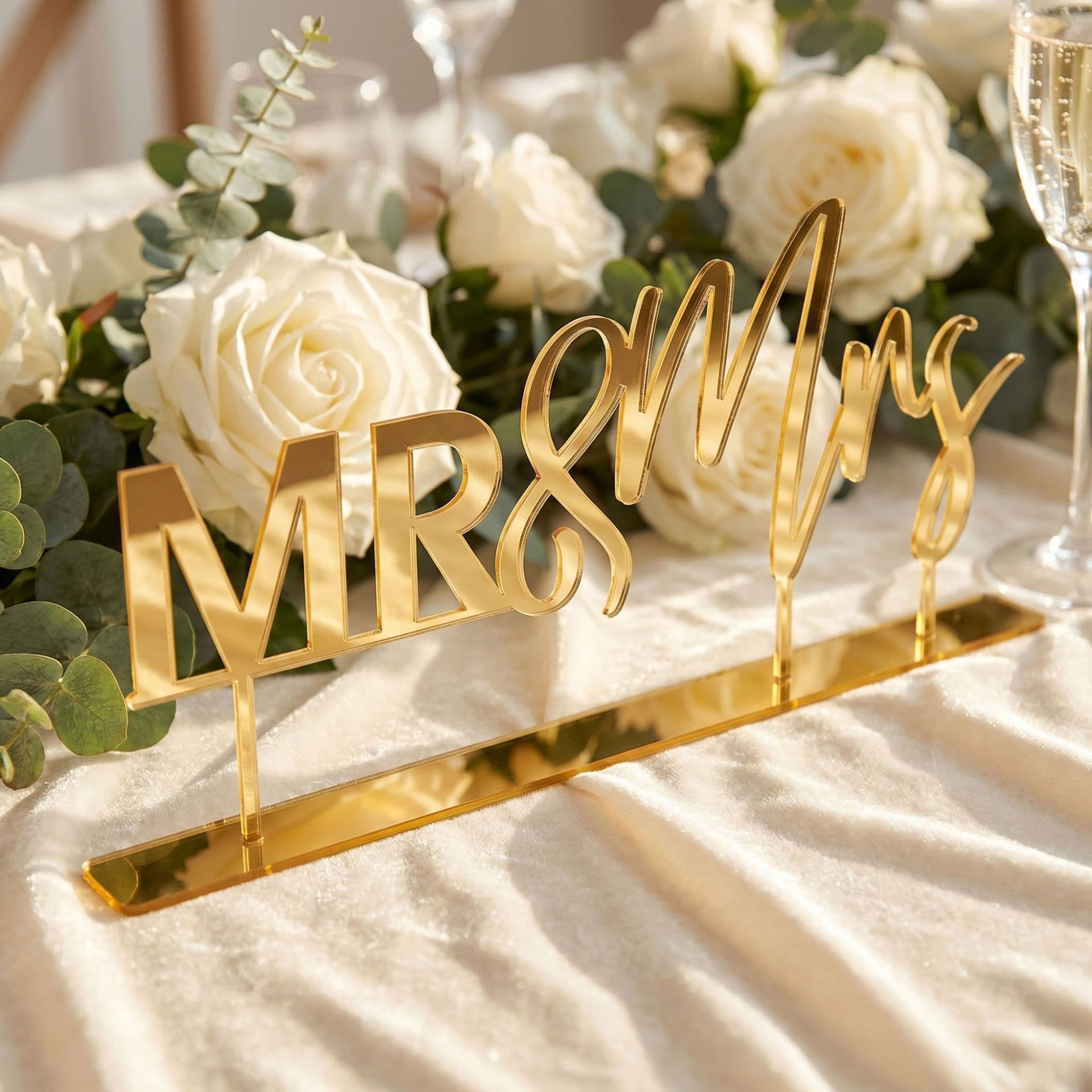 Custom Cross-Border Ins-Style Wedding Acrylic Table Sign, Couple Table Centerpiece Decoration Ornament for Banquet Party Decoration