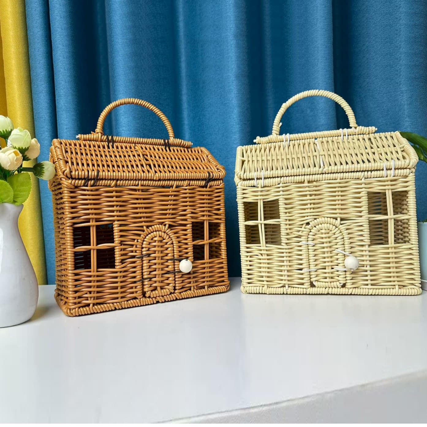 Wedding Candy Bamboo Woven Bag Rattan Wedding Handheld Candy Gift Box Engagement Cloth Bag Packaging Box