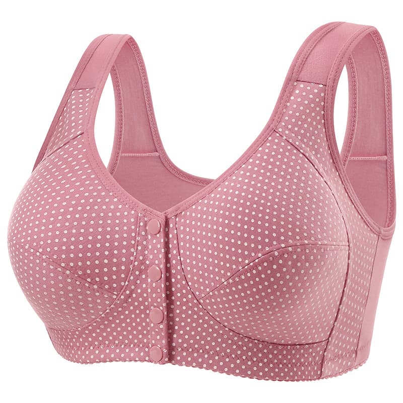 Cross-Border New Soft Cotton Ultra-Thin Front Closure Bra for Plus Size Women, Thin Wire-Free Back-Smoothing, Large Size