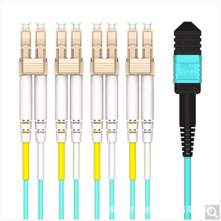 Fiber Optic Patch Cord 50/125 OM3 Multimode MPO-LC 8/12 Fiber 3.0mm Fiber Optic