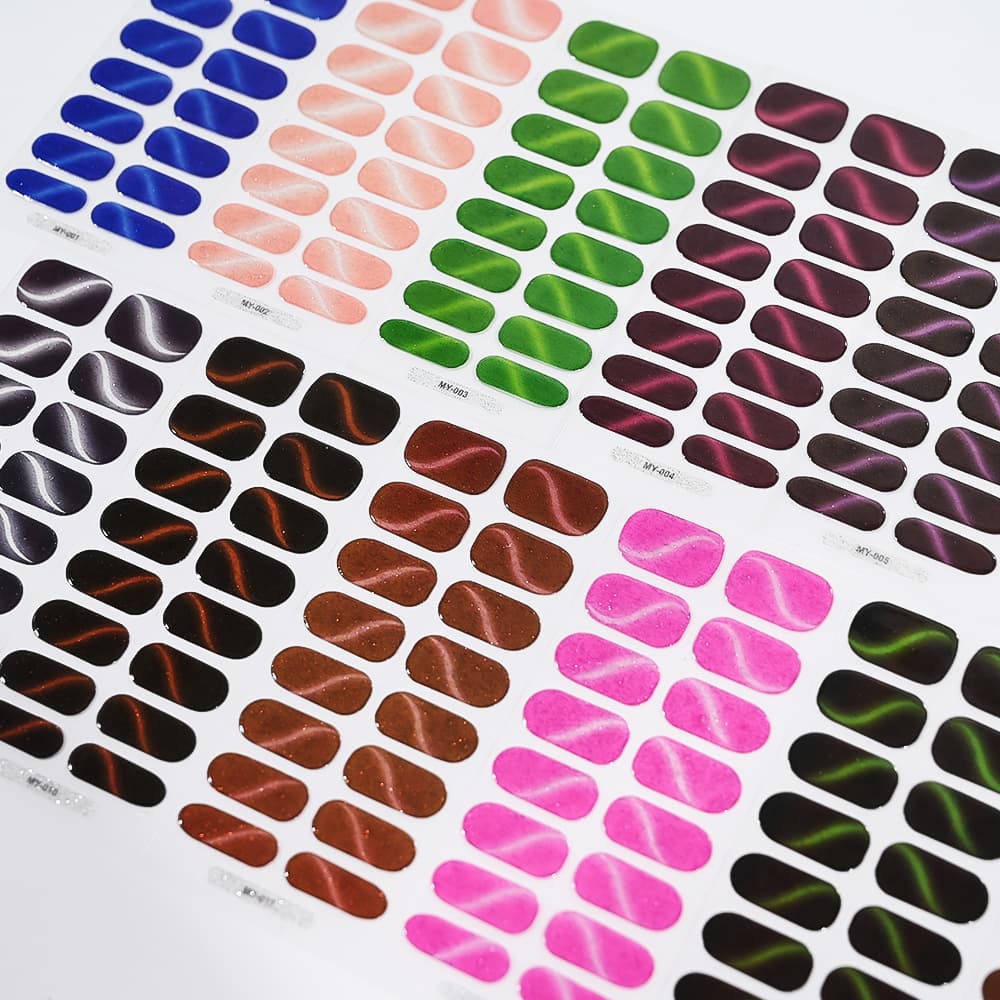 Cross-border semi-cured UV gel nail stickers for French manicure, cat eye, flash, self-adhesive nail art stickers