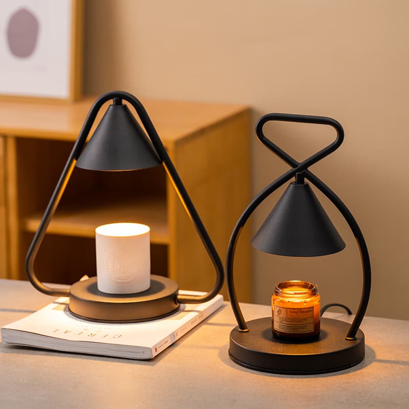 Nordic Creative Shape Aroma Wax Melting Lamp Iron Desk Night Light Romantic Bedside Lamp Flameless Essential Oil Candle Warmer