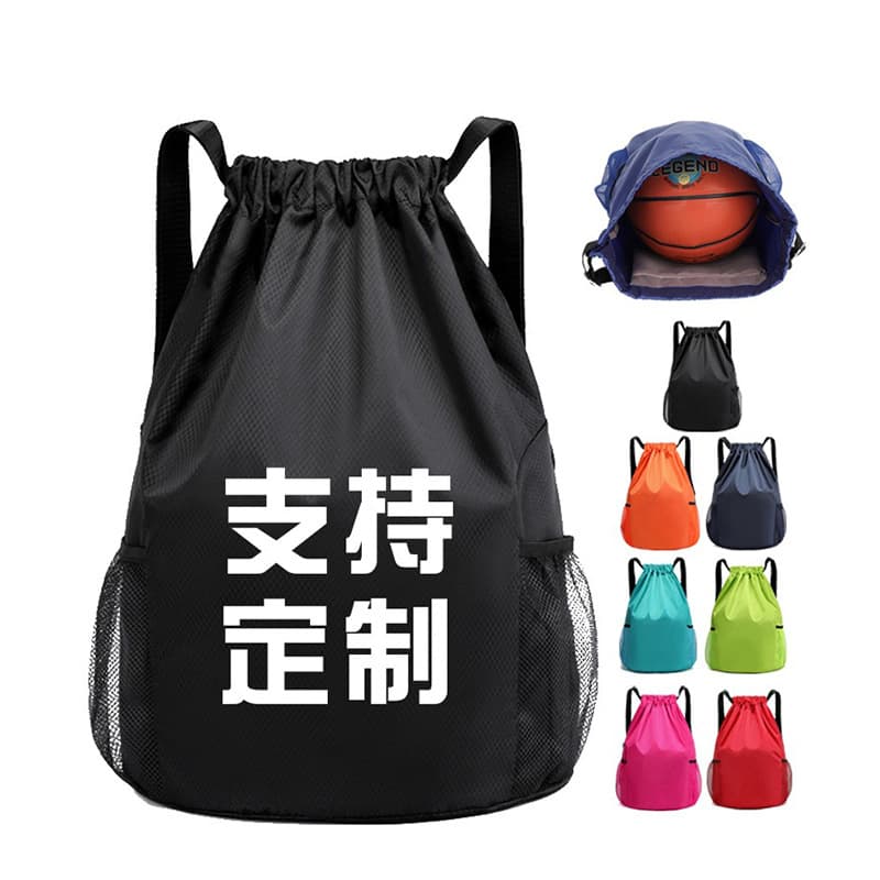 Large Capacity Outdoor Sports Training Fitness Drawstring Student Backpack Basketball Football Bag Custom Logo Durable PU Material