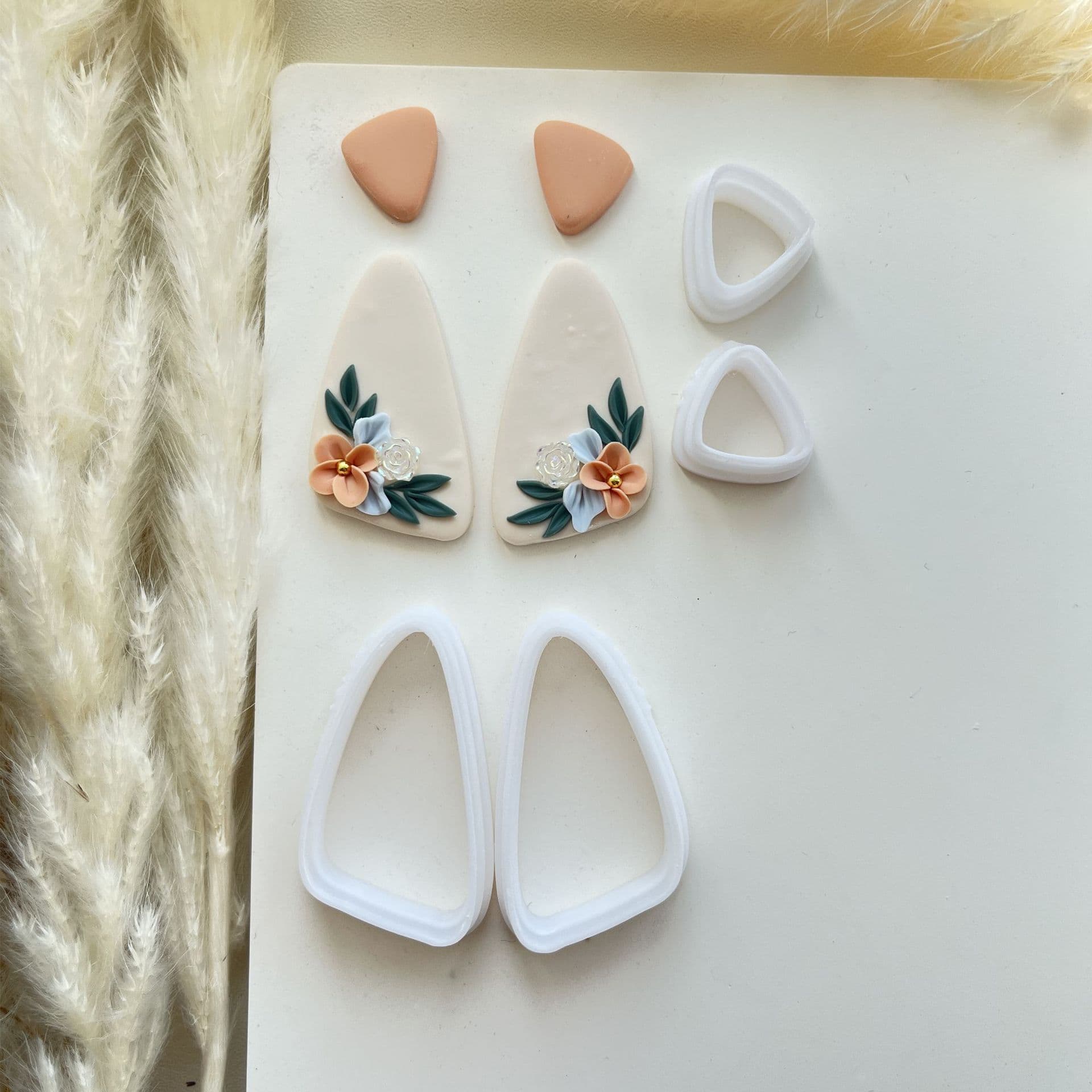 Cross-border Geometric Minimalist 4-Piece Polymer Clay Earring Mold High Precision Steel Mold Clay Cutter Wholesale