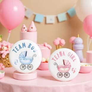 Crossing Soccer Boy Girl Gender Reveal Pin Party Decoration Team Girl Boy Tin Pin