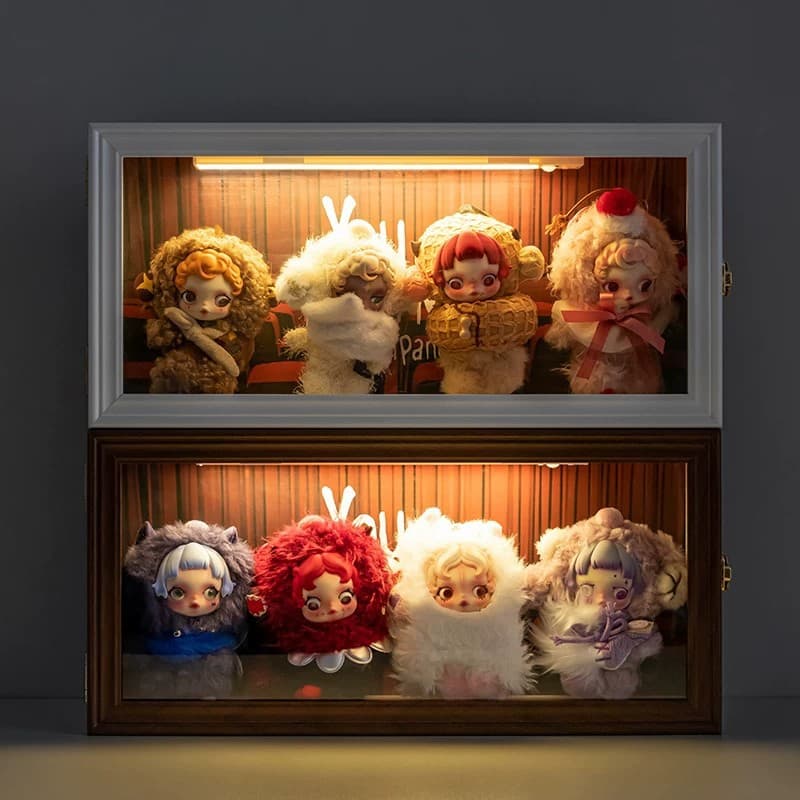 sp Sleepless Theater Vinyl Plush Blind Box Storage Box Opening and Closing Dustproof Display Box Photo Frame Bubble Mart Figure Cabinet