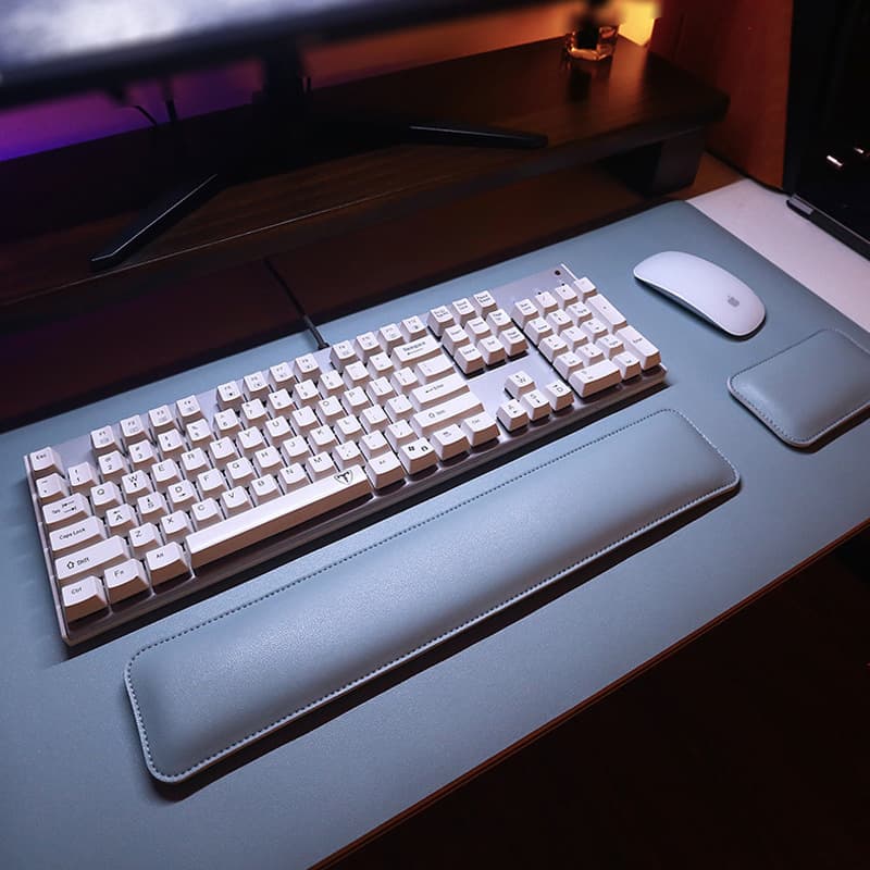 Factory Direct Simple Leather Mouse Pad Extra Large Wrist Rest Keyboard Palm Support Solid Color Office Computer Wrist Pad Wholesale