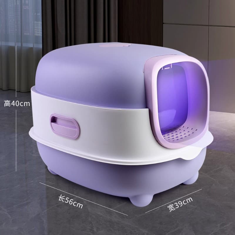 Cross-border Best-selling Fully Enclosed Extra Large Cat Litter Box with Handle, Anti-spill, Jumbo Size