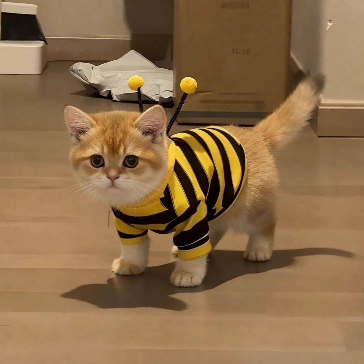Funny Cat Clothes Anti-Escape Bee Costume for Beagle Small Dogs Cute Blue Cat Spring Autumn New Pet Hoodie