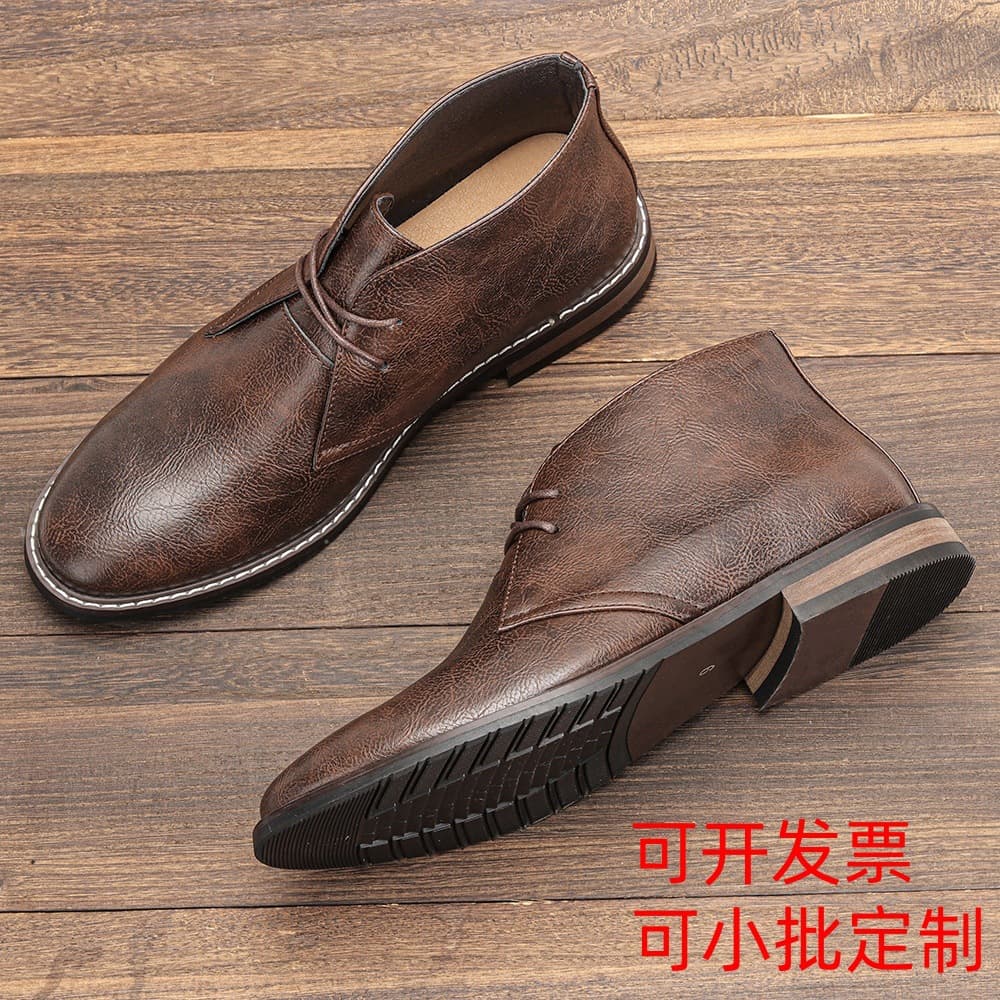 Cross-border Large Size Men's Boots Vintage Desert Boots Classic Polo Boots Burnished Leather Amazon Independent Station Hot Selling Men's Leather Boots