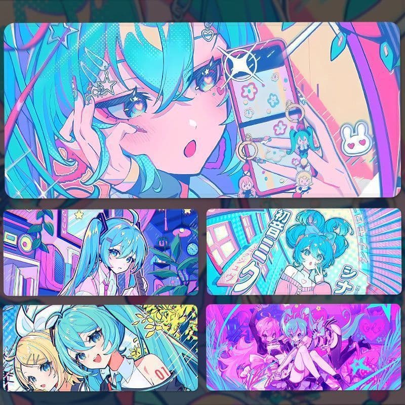 Hatsune Miku High-Looking Mouse Pad, Extra Large Mouse Pad, Stain-Resistant Keyboard Pad, E-Sports Game Pad, Desk Pad