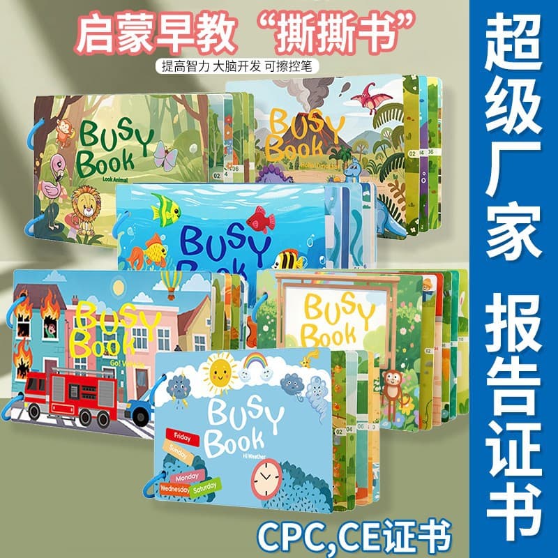 Early Education Magic Sticker Quiet Book, Reusable Tear-and-Stick Activity Book, Children's Educational Toy, Baby Cognitive Book