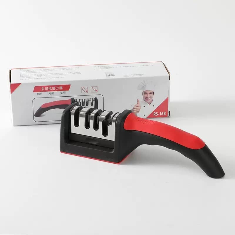 Kitchen Home Sharpener Pipe Style Knife Sharpener Quick and Easy Multi-Function Three Slot Sharpening Stone Handheld New