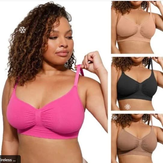 Overseas Amazon TK Plus Size Women's Backless Bra with No Underwire, Padded Nursing Bra, Seamless Bra