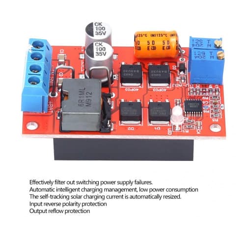 5A Solar Charging Panel MPPT Solar Panel Controller Battery Charging Reverse Connection Protection Anti-Backflow Low Power Consumption
