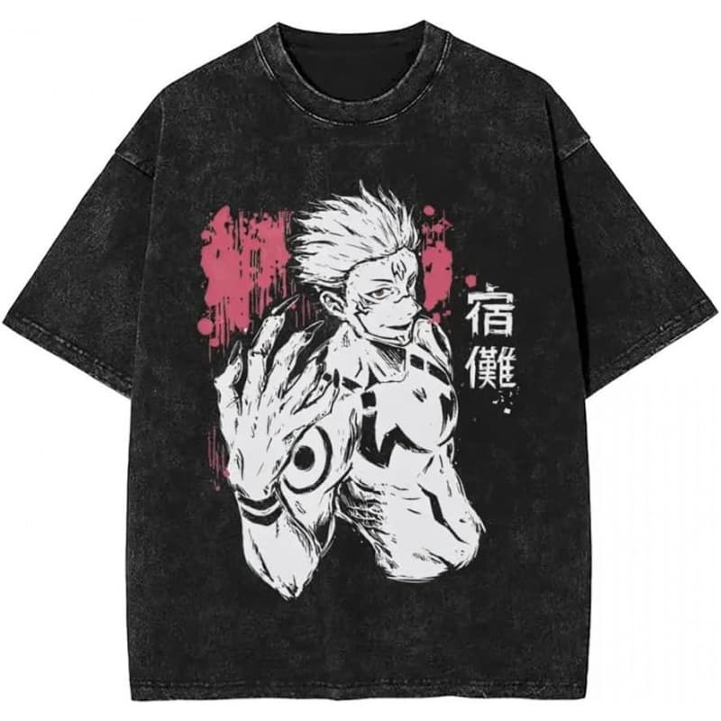 Washed 230g Pure Cotton JJK T-Shirt Gojos/Ryomen Sukuna/Itadori Yuji Anime