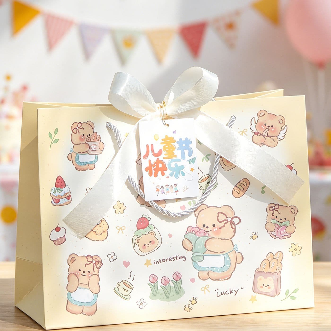 Children's Day Gift Bag Cartoon Butter Bear Birthday Gift Bag Handbag Snack Toy Gift Bag