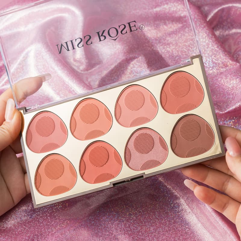 Miss Rose Eight-Color Blush Palette Matte Rouge Eyeshadow Multi-Use Color-Enhancing Blush Palette