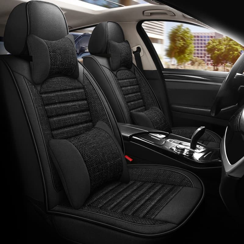 New Sylphy Seat Covers for Sunny, Qashqai, X-Trail, New Teana Four-Season Linen Seat Covers Full Wrap Car Cushion
