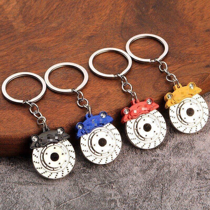 Creative Gift Brake Disc Wheel Hub Caliper Metal Keychain Car Modified Disc Brake Waist Hanging Key Ring Chain Pendant