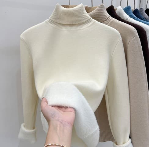 Turtleneck Sweater Women 2023 Fall Winter Versatile Inner Layer Slim Fit Black Knit Base Layer Stylish Fashion