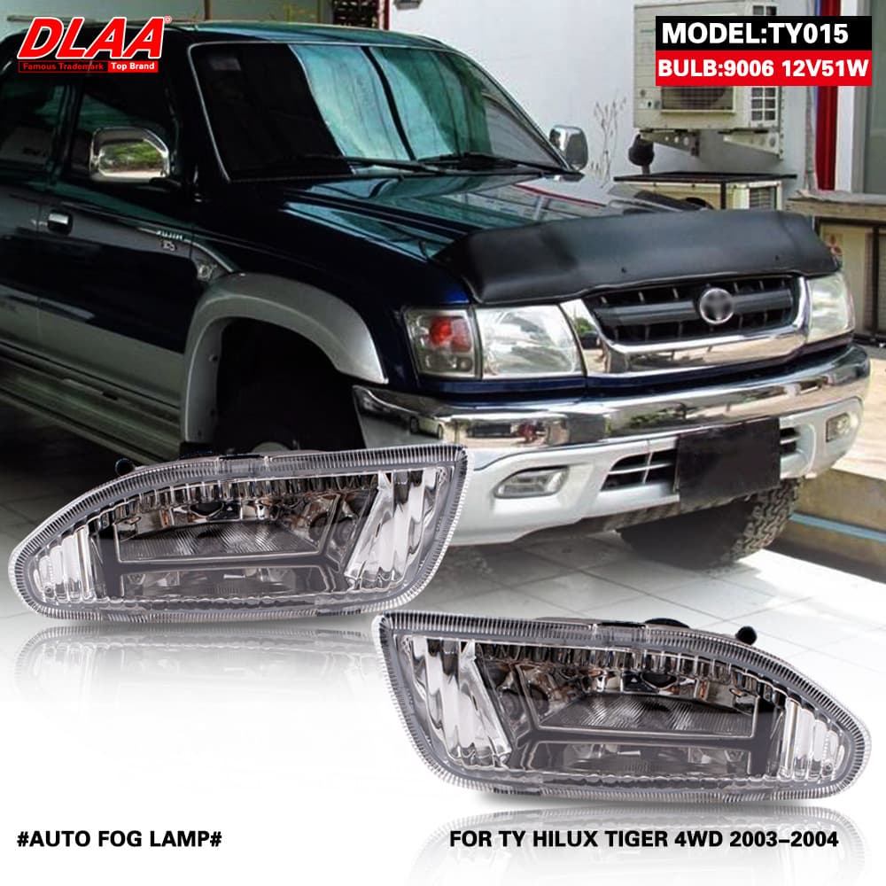Suitable for Toyota 03-04 Tiger Hilux Front Halogen Fog Lamp Assembly Bar Light Daytime Running Light Anti-Fog Lamp