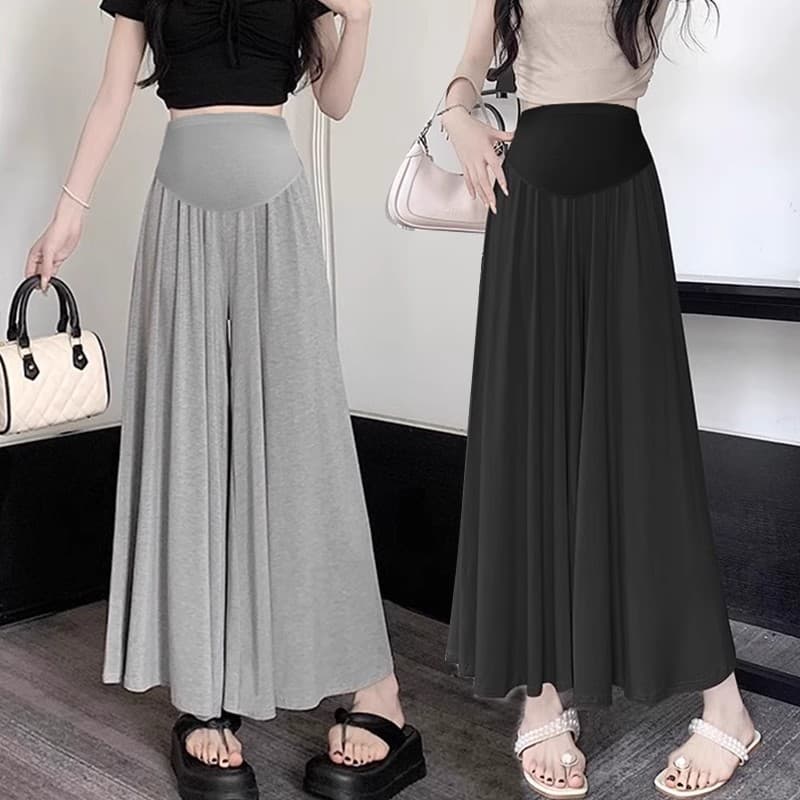 Maternity Support Shorts Plus Size Maternity Skirt Summer Capri Skirt Loose Casual Slimming Flowy Wide-Leg Skirt Pants