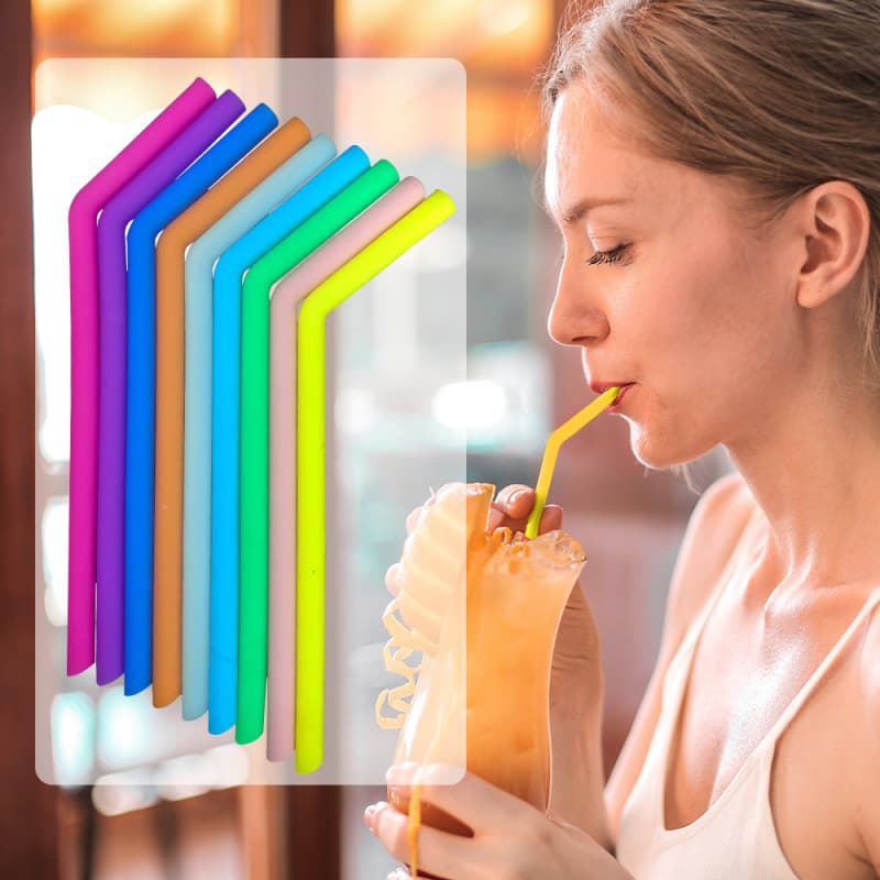 Factory Wholesale Silicone Tube Soft Silicone Straw Reusable Silicone Hose Bubble Tea Straw