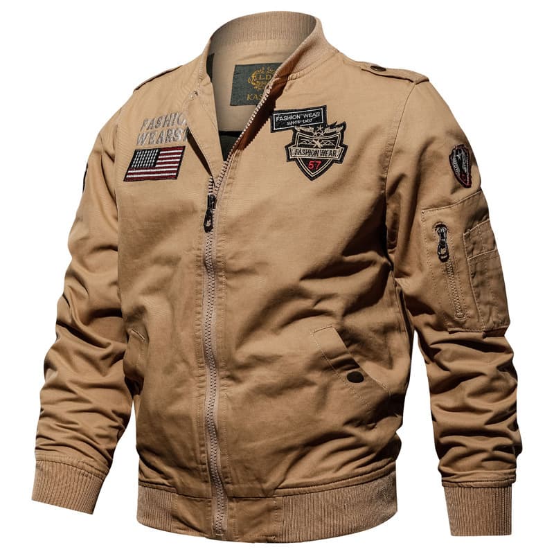 Cross-border AliExpress Amazon foreign trade spring and autumn men's jacket large size pure cotton air force outdoor work jacket tops for men