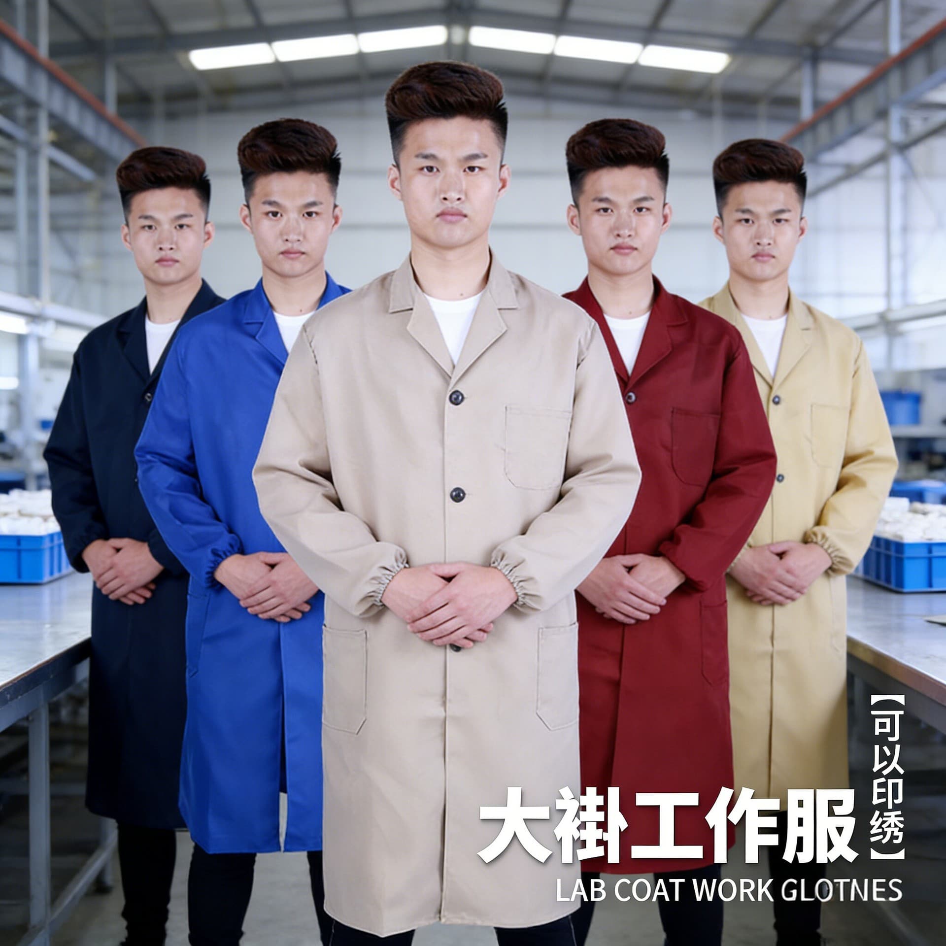 Labor protection blue coat, work clothes, men's coveralls, denim carrying clothes, warehouse dust-proof long blue coat