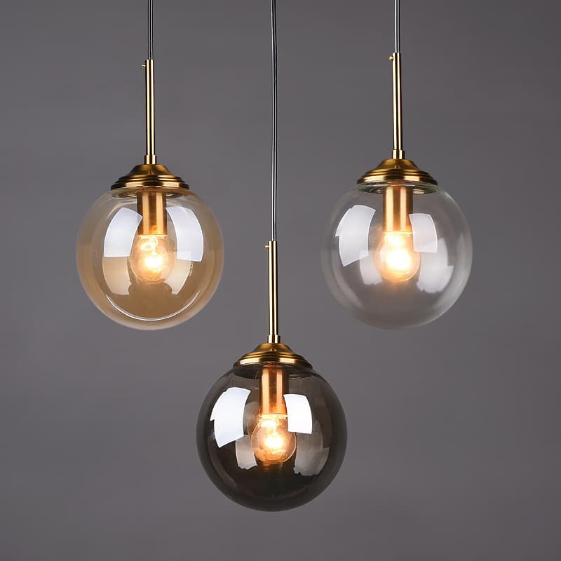 Modern minimalist Scandinavian style bedroom bedside lamp, creative glass pendant light for restaurant, shop, bar counter, and cafe.