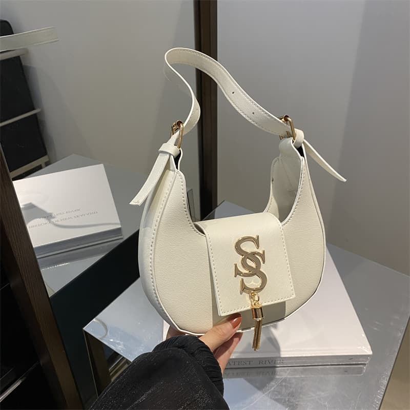 Trendy Handbag for Women 2024 Spring Simple New Moon Bag Chic Fashion Underarm Bag Aesthetic Shoulder Bag