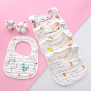 Baby Cotton Gauze Drool Bib, Class A Bib Anti-Spitup, Baby Eating Bib, Newborn Anti-Spitup Bib
