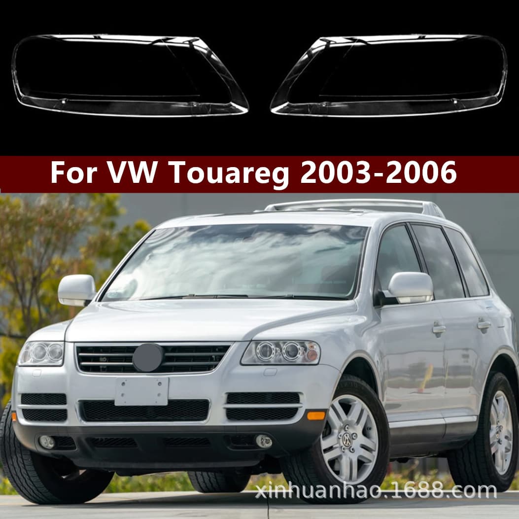 Headlight Lens Cover for Volkswagen Touareg 2003 2004 2005 2006 Models, Transparent Front Headlight Lens Shell for Old Touareg