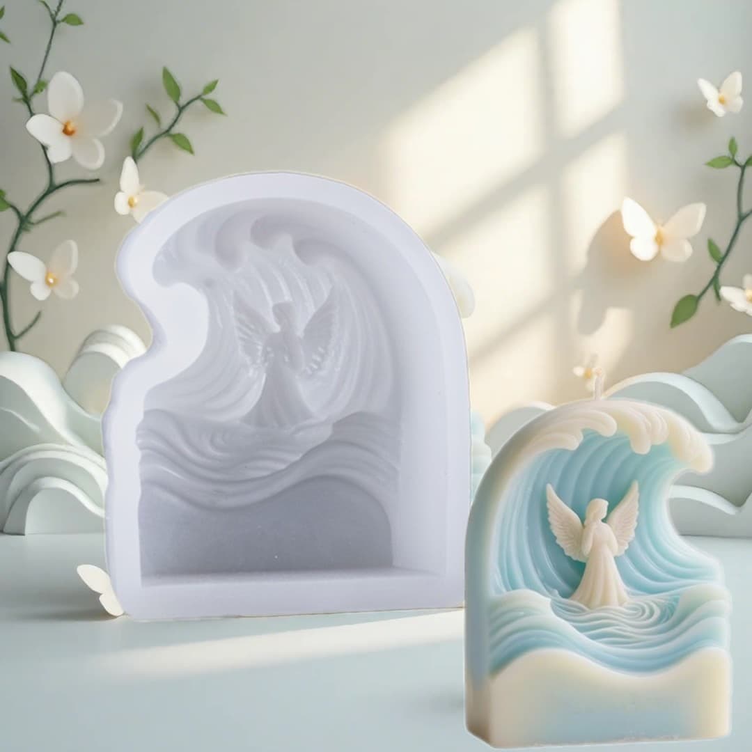 Wave Angel Aromatherapy Candle Silicone Mold DIY Angel Shape 3D Mold Handmade Candle