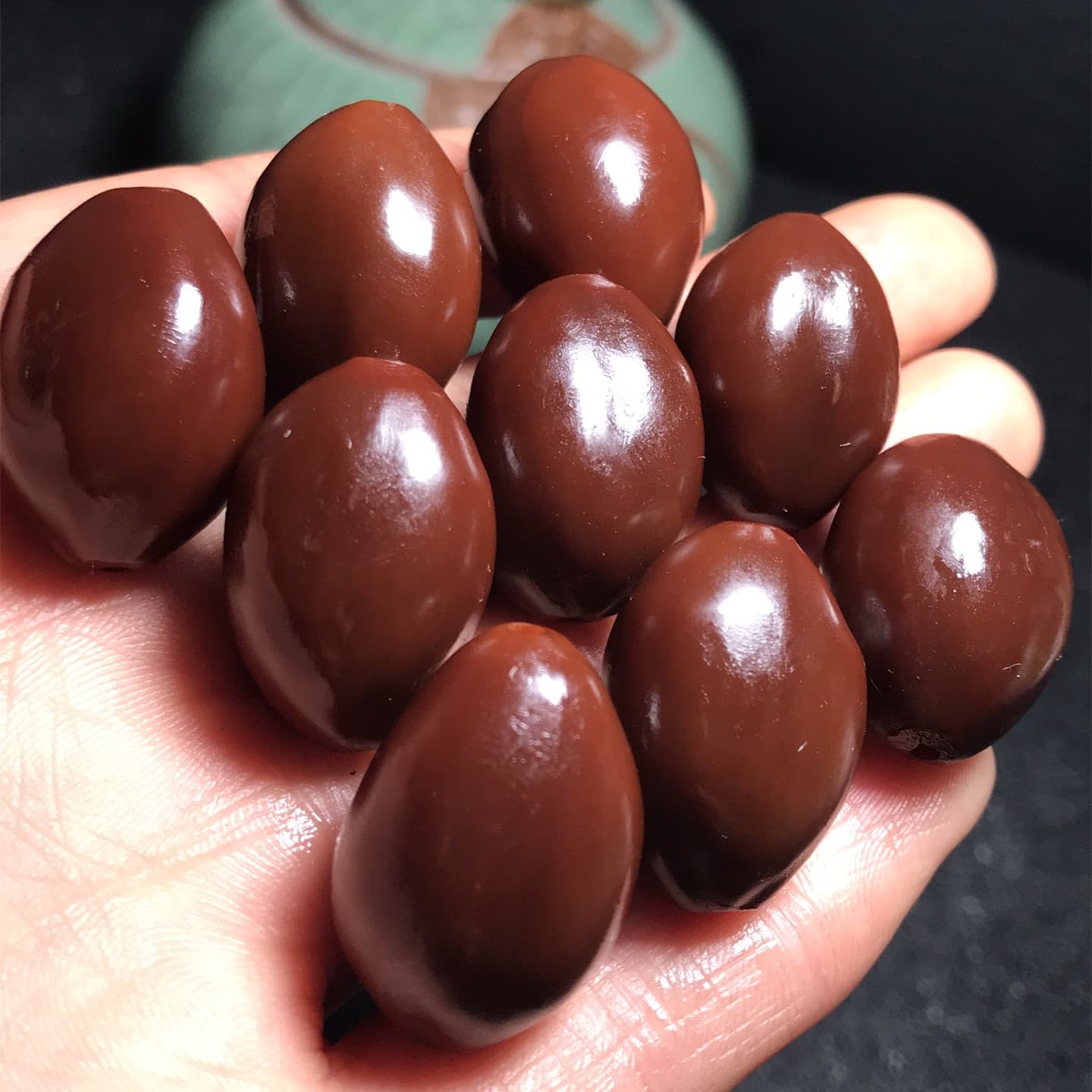 Factory direct supply of olive pit patina and jade-like material for carving "Source of Life" bracelets, creative art olive pit carvings for collection.