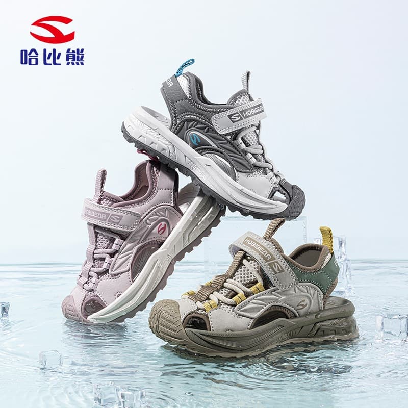 Habi Bear Boys' Sandals Summer Toe-Protecting Children's Sports Sandals for Middle and Older Kids Durable Beach Shoes Direct Sale