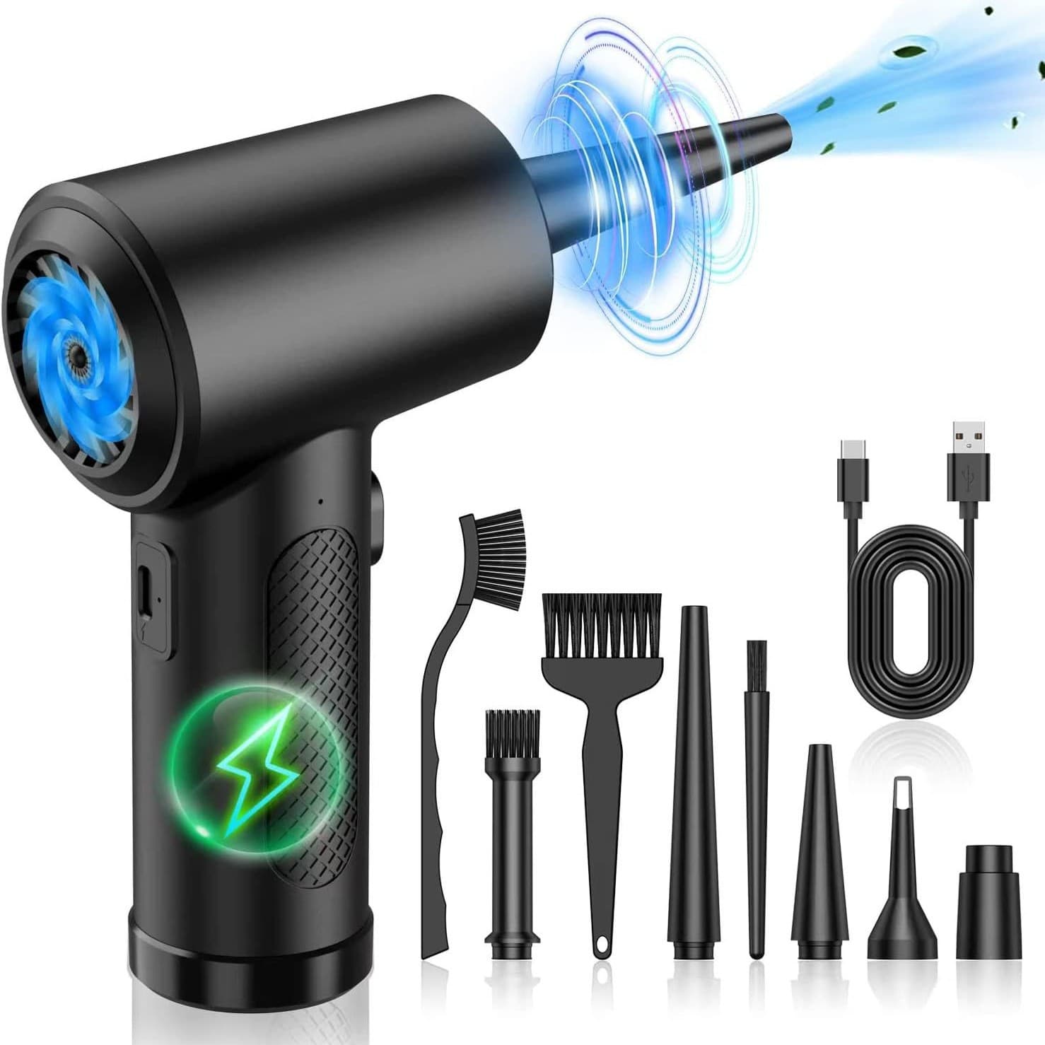Cross-border High-Power Turbine Fan Portable Blower, Multi-functional Handheld Car Vacuum Cordless Electric