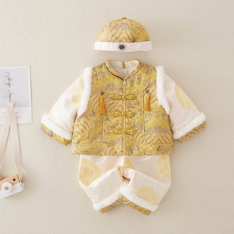 Baby's First Birthday Tang Suit, 100 Days New Year Chinese-style Outfit, Children's Winter Thickened Clothing Hanfu