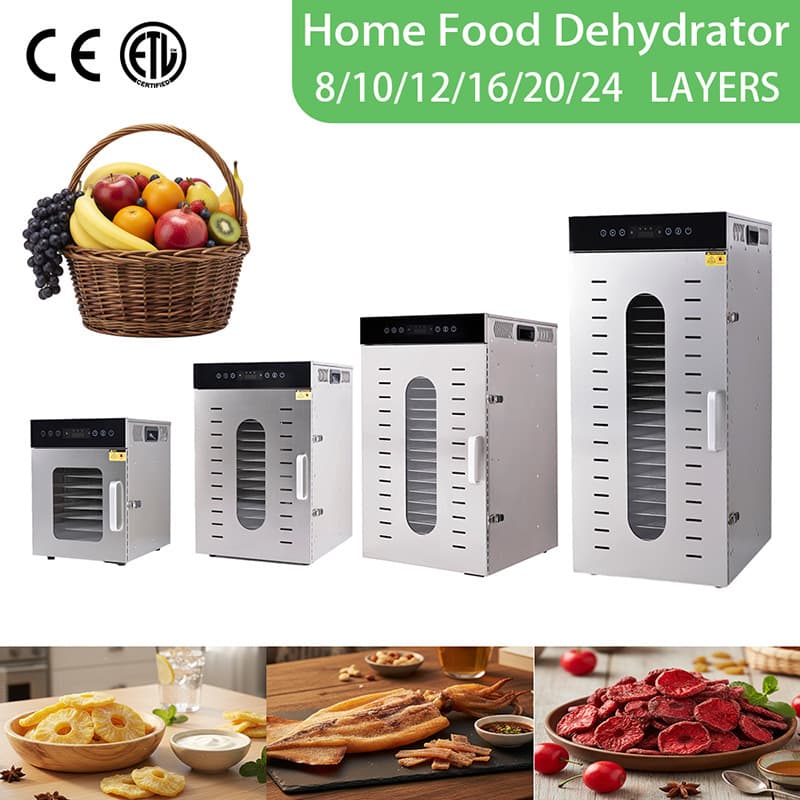 Cross-Border 304 Stainless Steel Household Food Dehydrator Fruit Dryer for Jerky and Pet Snacks