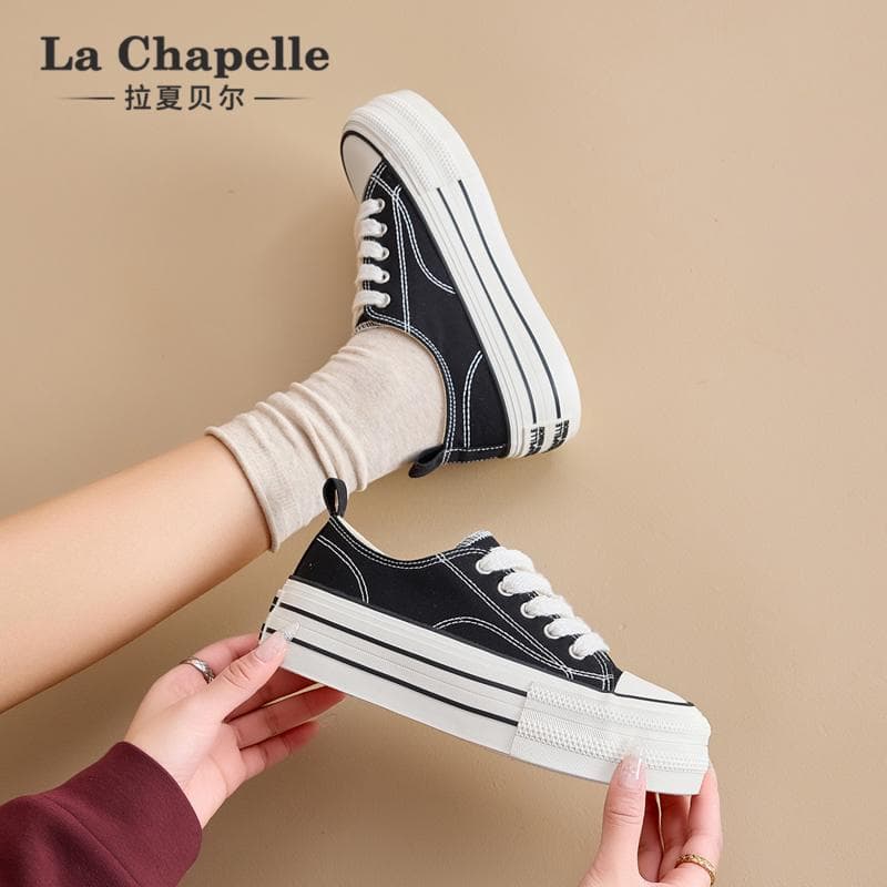 2026 Canvas Shoes for Women 2026 New Spring Student Versatile Low-Top Thick-Soled Breathable Height-Increasing Casual Board Shoes Dropshipping