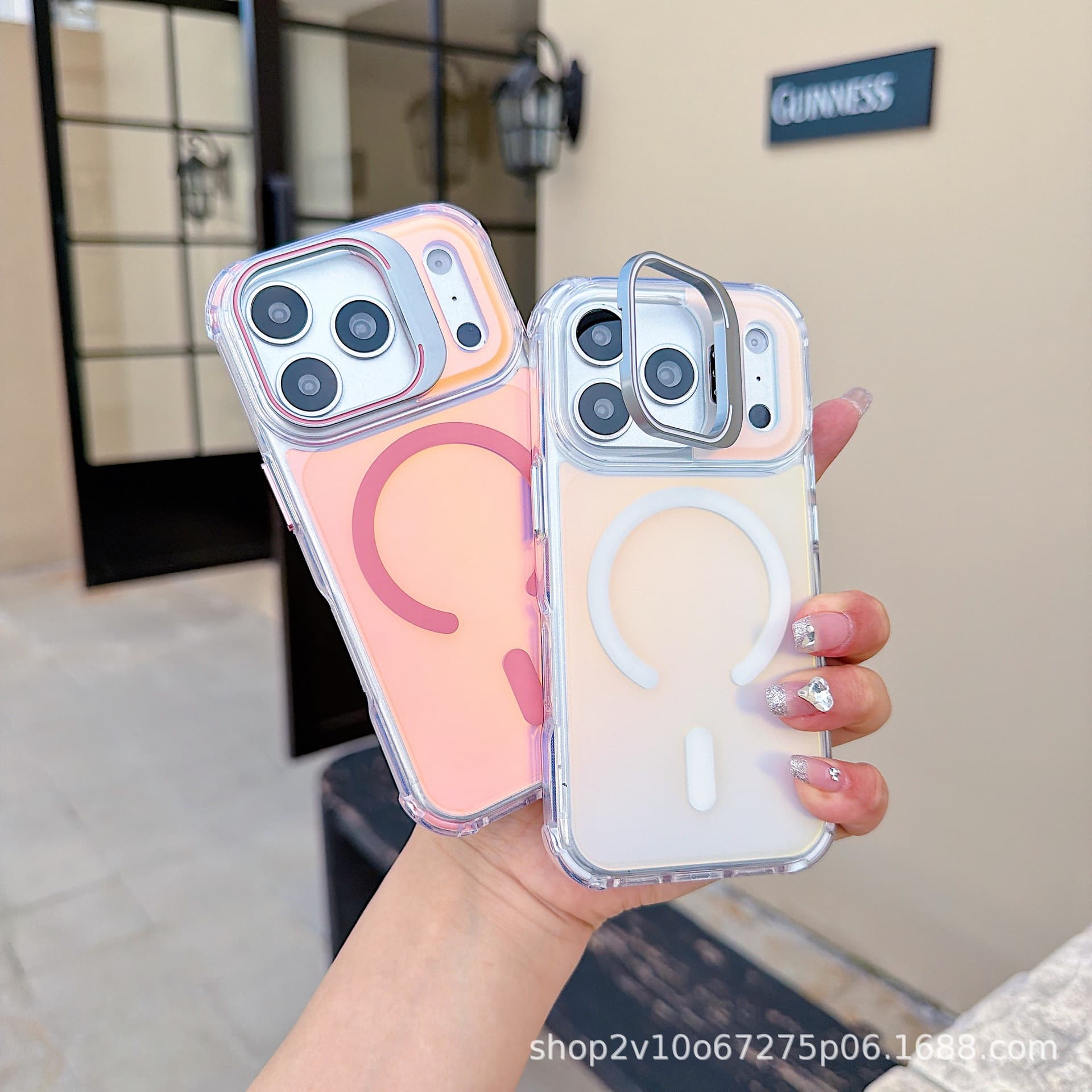 Color Gradient Compatible with iPhone 17 PRO MAX Phone Case Lens Holder Magnetic Apple 16 Anti-Drop Soft Case 12