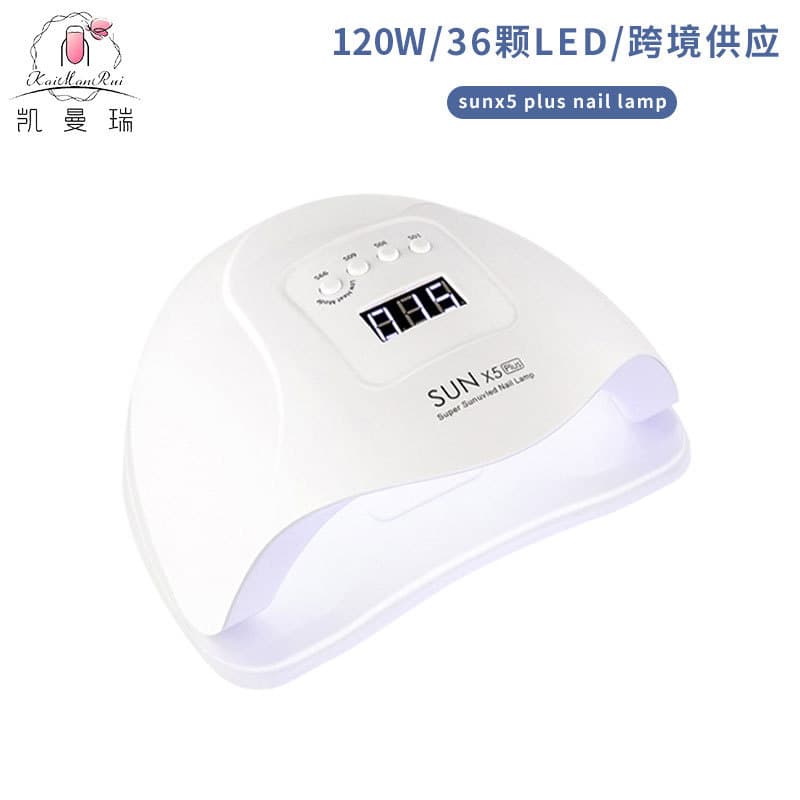 Sunx5Plus High Power 120W Nail Art Lamp UV Light Therapy Lamp No Black Hands Manicure Machine White Pink For Cross-Border