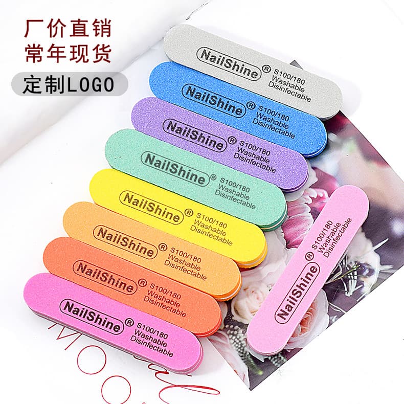 NailShine Mini Sponge Nail File for Nail Salons, Washable Colorful Shaping and Buffing Manicure Tool