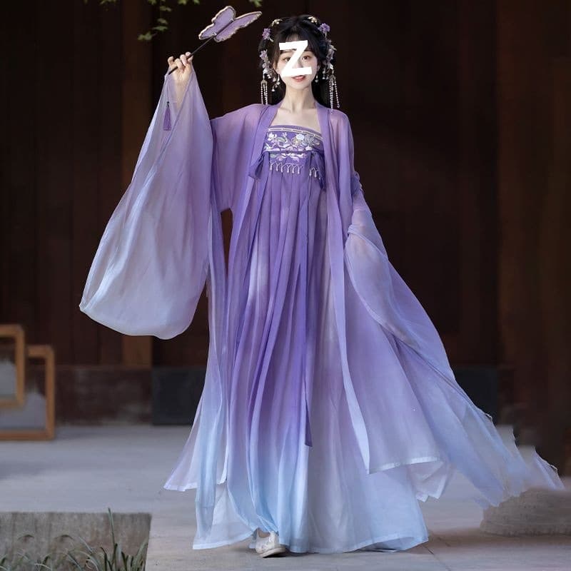Original Hanfu Women's New Tang-Style Hezi Skirt Ancient Costume Chest-High Ru Skirt Summer Ancient Style Daily Ethereal
