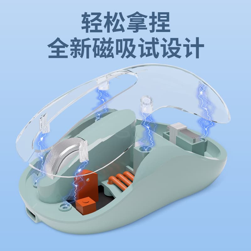 2026 New Portable Silent Mouse Luminous Transparent Mouse Dual-Mode Bluetooth Wireless Optical Mouse Office Gift