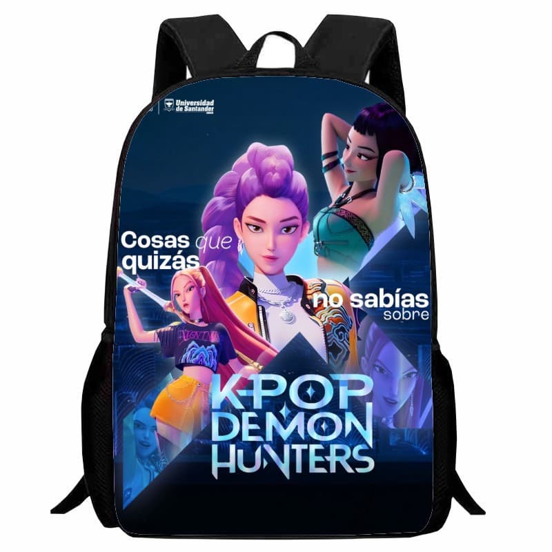 Cross-border New Printed Huntrix Kpop Demon Hunters Elementary School Backpack Cartoon Double Shoulder Bag 17 Inch