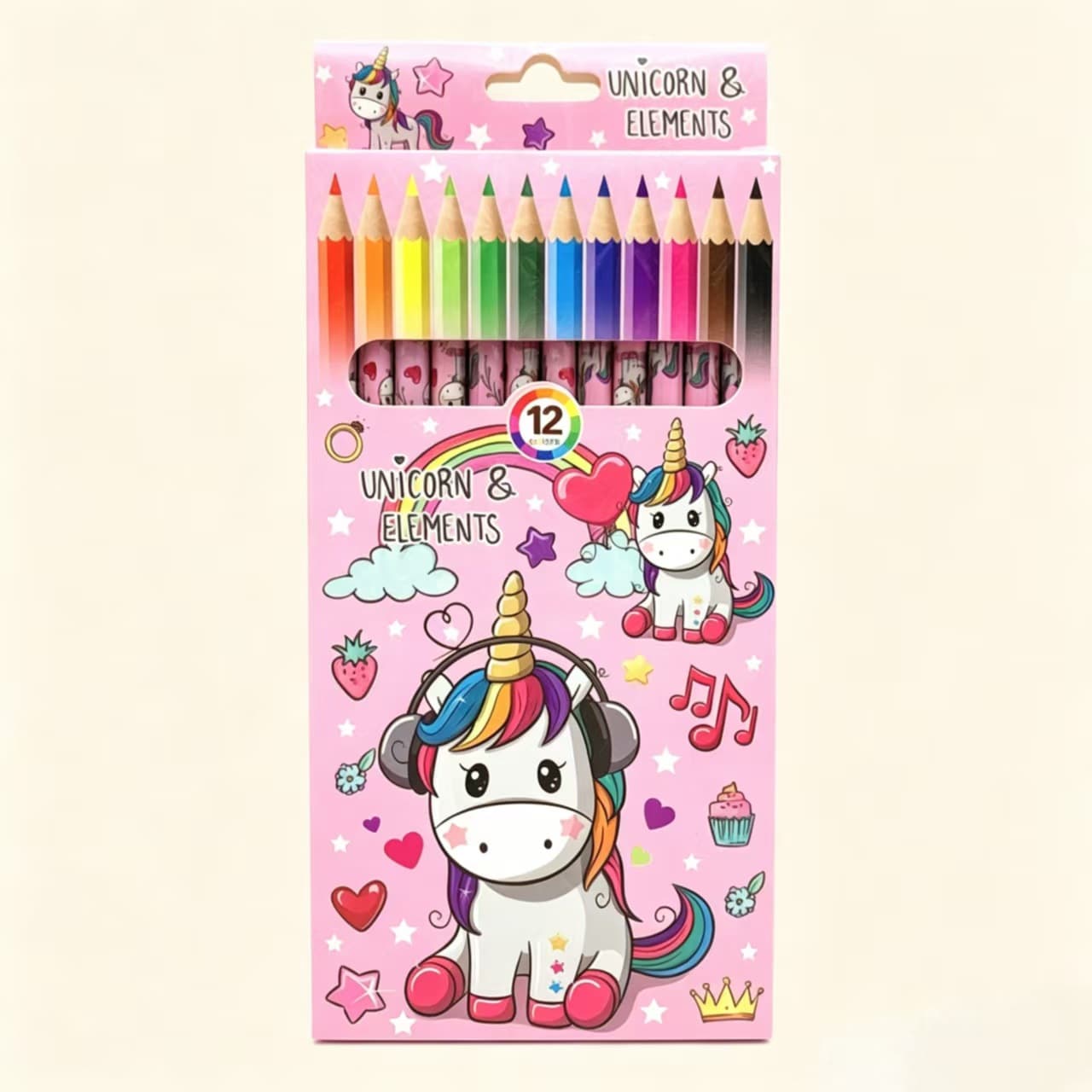 Creative Sanrio Cartoon Stationery Colored Pencil 12-Color Set Drawing Pencils Children's Prize Learning Supplies Stationery Gift