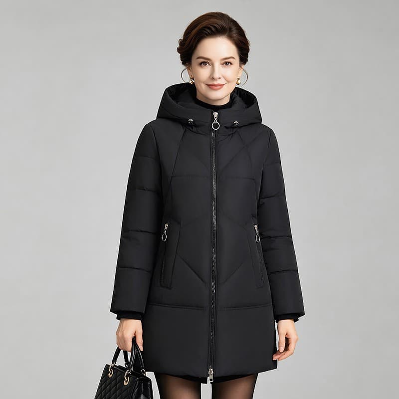 Fashionable cotton coat for women mid-length 2026 winter new loose down cotton jacket thickened large size cotton coat